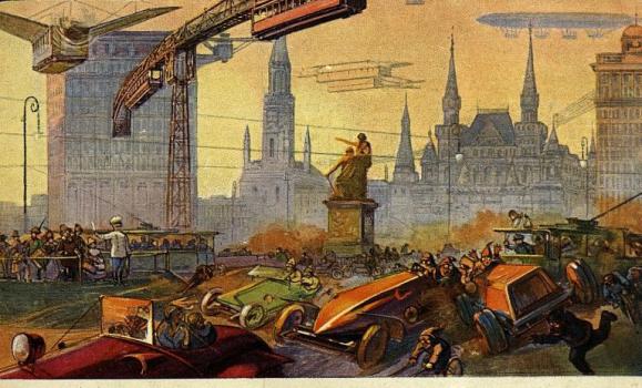 Открытка из серии «Москва в XXIII веке» (1914).