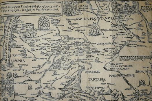 Первая карта Московии 1546-1557 годов Сигизмунда Герберштейна