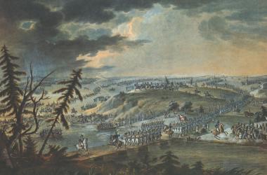 Napoleon's  forces crosses the Neman River