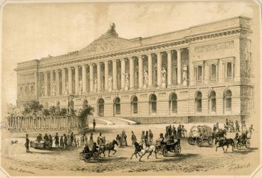  Здание Императорской Публичной библиотеки. Архитектор К. И. Росси. Рисунок П. Ф. Бореля. 1852 г.
