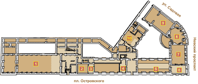 План первого этажа Главного здания РНБ