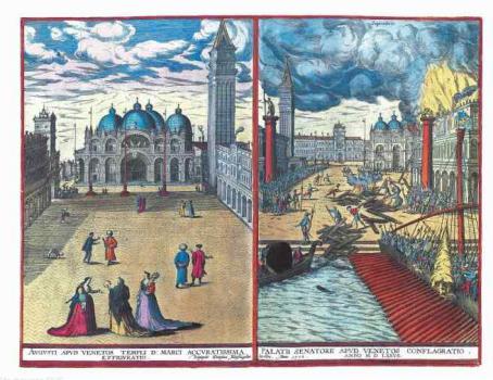 Слева – площадь Сан-Марко и Собор Святого Марка; справа – площадь Сан-Марко, Старые и Новые Прокурации. 1598. 
