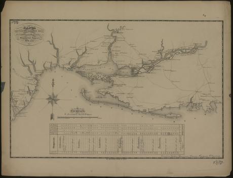 «Карта Одесскаго Карантиннаго округа с означением кордонов Пограничной стражи» 1841 г.