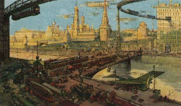 Открытка из серии «Москва в XXIII веке» (1914).