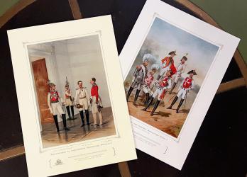 A3 reproductions of  illustrations from the History of the Cavalry Guards