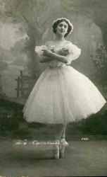 A photograph of Tamara Karsavina. Between 1912 and 1918