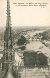 Paris. The spire of Notre Dame and the panorama of the river Seine. The second half of 1900s – 1910s. Phototype