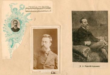 Portraits of the composer Nikolai Rimsky-Korsakov. Cuttings, photographs