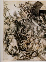 Martin Schongauer. The Harrowing of Hell. From the Passions series. Buring engraving. 1480s