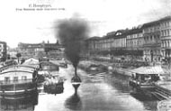 St. Petersburg. The Fontanka River near Anichkov Bridge. Between 1904 and 1914.