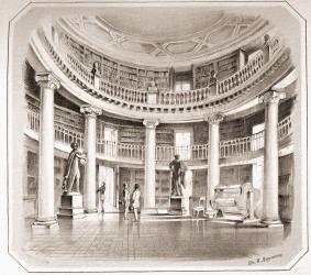 Круглый зал второго этажа. По рисунку П. Ф. Бореля (1852 г.).