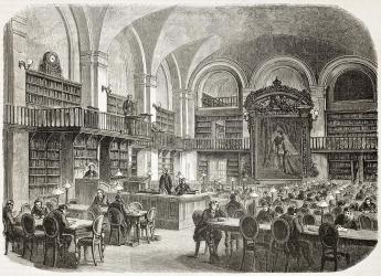 Новый читальный зал. Гравюра неизвестного художника. 1860-е гг.