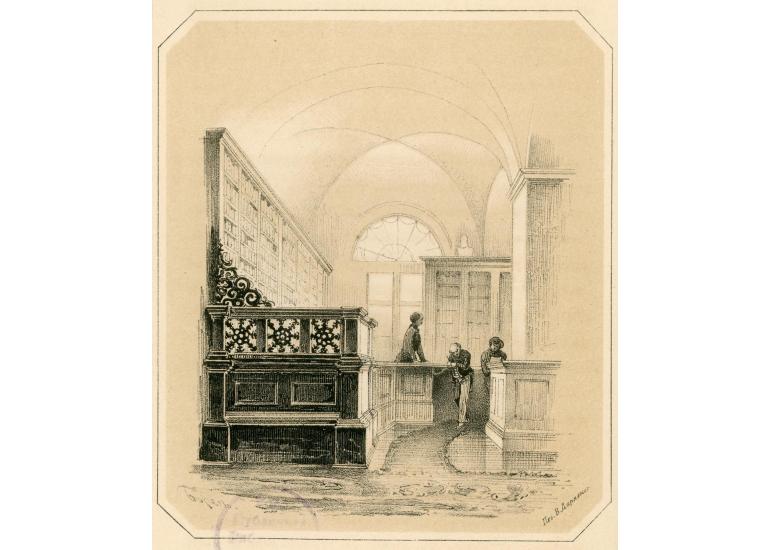 Эстрада дежурного в читальном зале. 1852