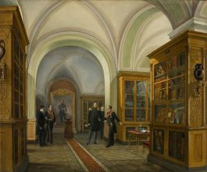 Stephan de Ladvez. Emperor Nicolas I's Visit to the Manuscripts Department of the Imperial Public Library on 13 December 1852