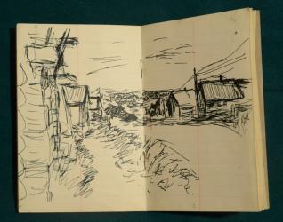 Joseph Brodsky(1940–1996).  Views of villages of Norenskaya and Konosha. Drawings.