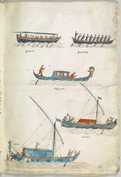 Изображения малых судов в рукописной книге «Лекции русским морякам в Перасте 1697—1698»