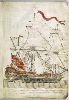 Русский военный корабль из книги «Лекции русским морякам в Перасте 1697—1698»
