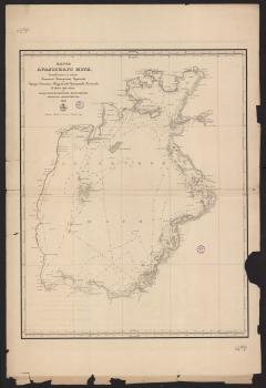 Карта Аральскаго моря, составленная с описей капитан-лейтенанта А. И. Бутакова и Корпуса флотских штурманов прапорщика К. Е. Поспелова в 1848 и 1849 гг. 