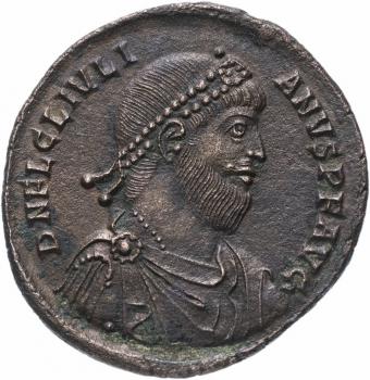 Монета с изображением римского императора Юлиана II Отступника (361-363)