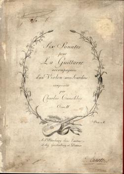 Обложка издания К. Каноббио «Шесть сонат для гитары в сопровождении скрипки (с сурдиной). Ор. 2.» 