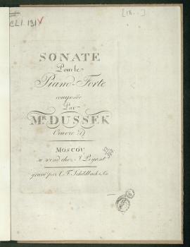 Титульный лист московского издания «Соната для фортепиано. Ор. 71» 1811 г.