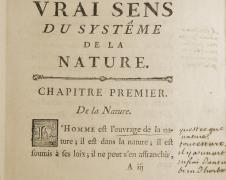 Титульный лист анонимного атеистического трактата «Истинный смысл системы природы» (1774)